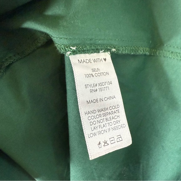 Arula Green Button Down Shirt Dress Julianna  Size X 10 - Picture 8 of 8